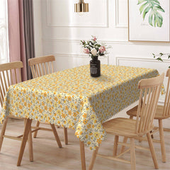 Lofaris Dense Yellow Floral Pattrens Rectangle Tablecloth