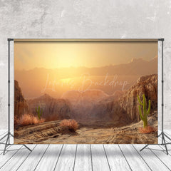 Lofaris Desert Canyon Sunset Foggy Natural Scenery Backdrop