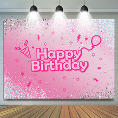 Lofaris Diamond Blue Sequin Pink Glitter Birthday Backdrop