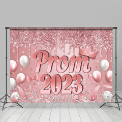 Lofaris Diamond Pink Balloons Crown Prom 2023 Grad Backdrop