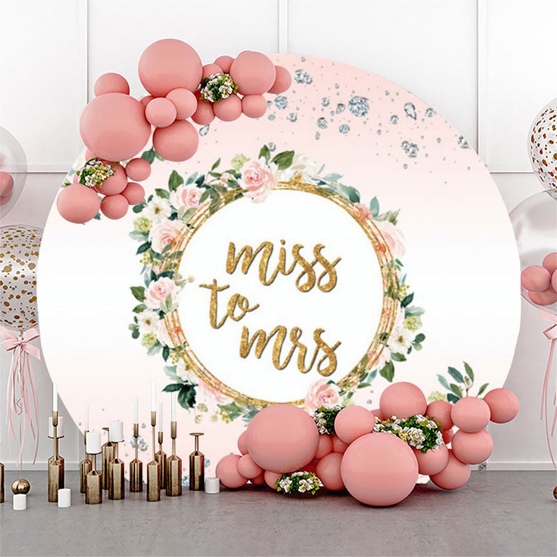 Lofaris Diamond Pink Floral Ring Round Wedding Photo Backdrop