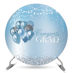 Lofaris Diamond Sparkling Blue Circle Backdrop For Graduation