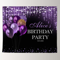 Lofaris Diamond Strings Purple Bokeh Custom Birthday Backdrop