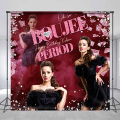 Lofaris Diamonds Boujee Custom Photo Birthday Party Backdrop