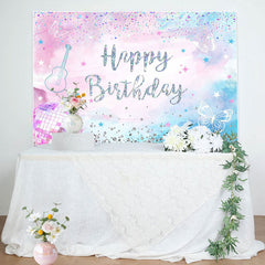 Lofaris Diamonds Sparkle Pink Blue Happy Birthday Backdrop