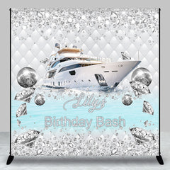 Lofaris Diamonds Sparkle Ship Custom Name Birthday Backdrop