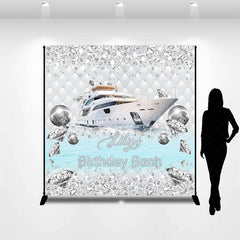 Lofaris Diamonds Sparkle Ship Custom Name Birthday Backdrop