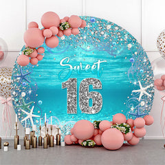 Lofaris Diamonds Underwater Round Sweet 16 Birthday Backdrop