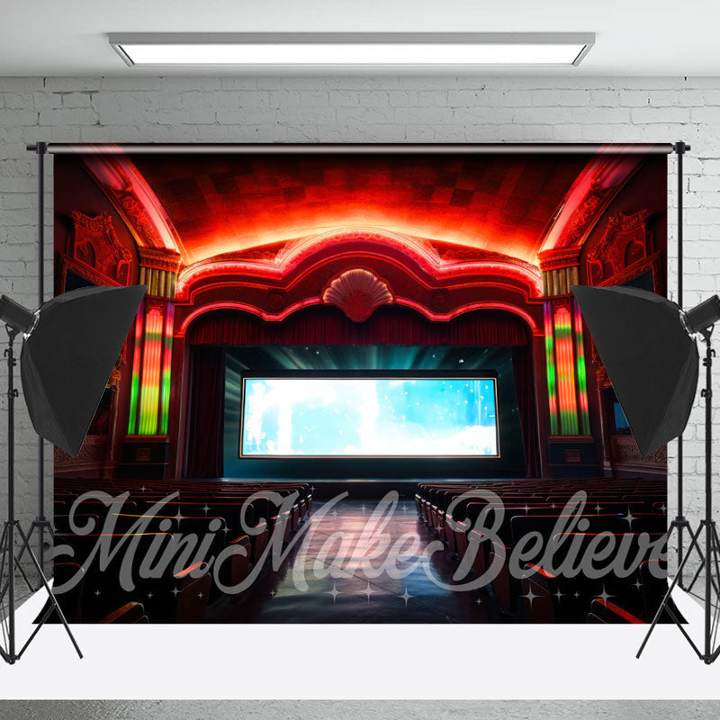 Lofaris Dim Red Light Grand Theater Stage Photo Backdrop