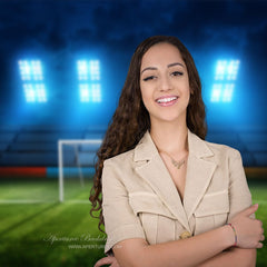 Lofaris Dim Soccer Stadium Blue Led Light Photography Backdrop