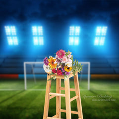 Lofaris Dim Soccer Stadium Blue Led Light Photography Backdrop