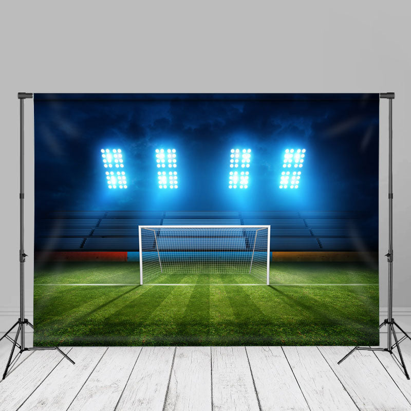 Lofaris Dim Soccer Stadium Blue Led Light Photography Backdrop