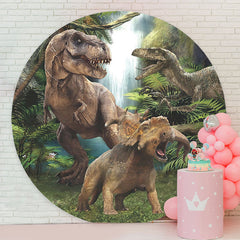 Lofaris Dinosaur Forest For Boys Party Round Backdrop Cover