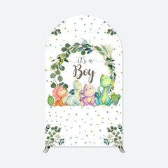 Lofaris Dinosaur Green Dots Baby Shower Boy Party Arch Backdrop