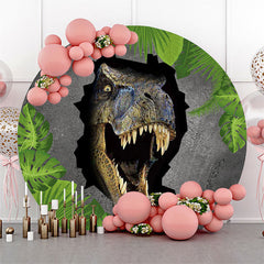 Lofaris Dinosaur Jungle Round Birthday Backdrop Kit For Kids