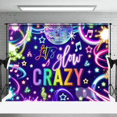 Lofaris Disco Lets Glow Crazy Neon Light Dance Party Backdrop