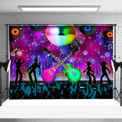 Lofaris Disco Sequin Ball Music Bokeh Guitar Dance Backdrop