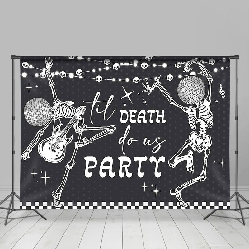 Lofaris Disco Skeleton Till Death Do Us Part Wedding Backdrop