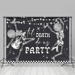 Lofaris Disco Skeleton Till Death Do Us Part Wedding Backdrop