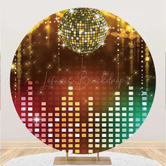 Lofaris Disco Stage Sparkle Musical Round Party Backdrop