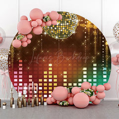 Lofaris Disco Stage Sparkle Musical Round Party Backdrop