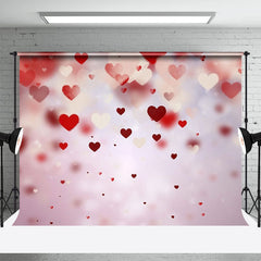 Lofaris Dispersed Red Hearts Bokeh Valentines Day Backdrop