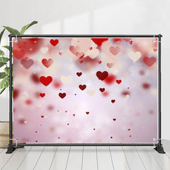 Lofaris Dispersed Red Hearts Bokeh Valentines Day Backdrop