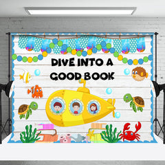 Lofaris Dive Into A Good Book Wooden Back To School Backdrop