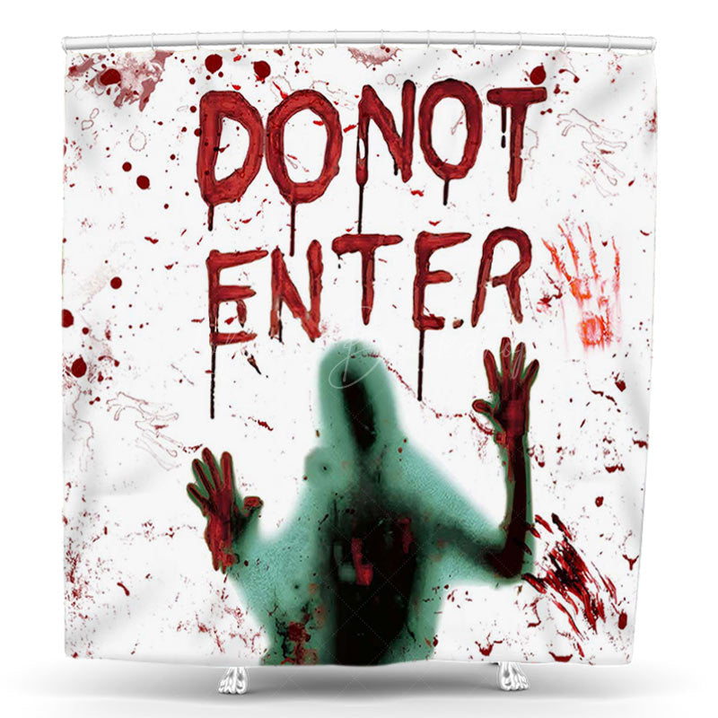 Lofaris Do Not Enter Scary Ghost Halloween Shower Curtain