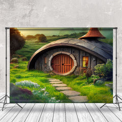 Lofaris Dome Wooden House Grassland Photo Spring Backdrop