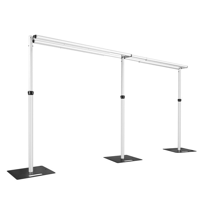 Lofaris Double Crossbar Adjustable Pipe Drape Backdrop Stand for Event