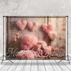 Lofaris Downy Pink Heart Candle Wall Valentines Day Backdrop