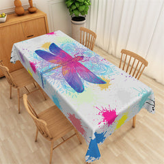 Lofaris Dragonfly Oil Painting Pattern Artistical Tablecloth