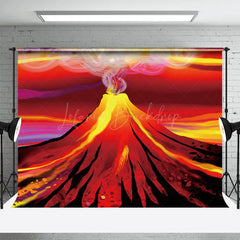 Lofaris Drawing Red Volcanic Eruption Magma Dance Backdrop