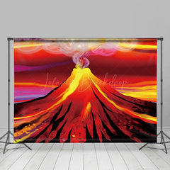 Lofaris Drawing Red Volcanic Eruption Magma Dance Backdrop