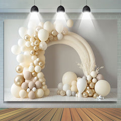 Lofaris Dream Beige Balloon Birthday Cake Smash Backdrop