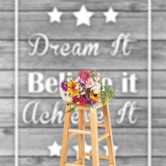 Lofaris Dream It Believe Achieve Stars Wooden Backdrop