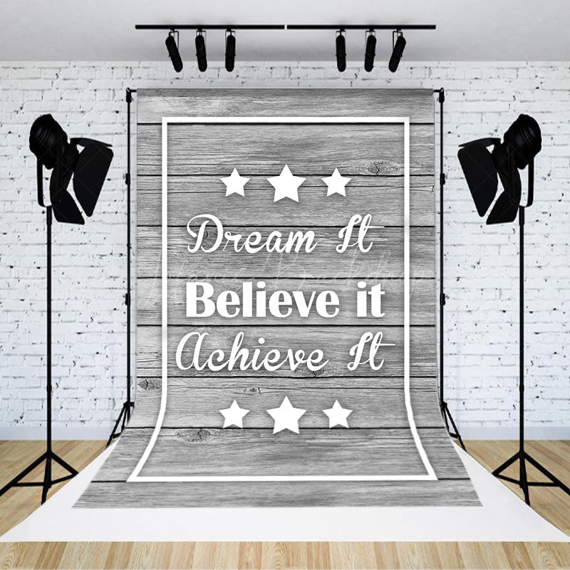 Lofaris Dream It Believe Achieve Stars Wooden Backdrop