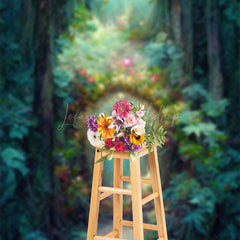 Lofaris Dreamlike Floral Fairy Tale Forest Photo Backdrop