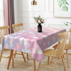 Lofaris Dreamlike Little Heart Pink Rectangle Tablecloth