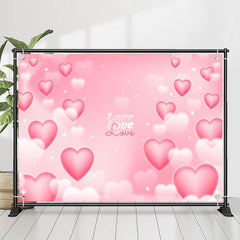 Lofaris Dreamlike Pink White Hearts Valentines Day Backdrop