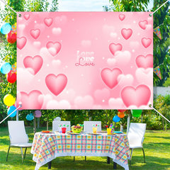 Lofaris Dreamlike Pink White Hearts Valentines Day Backdrop