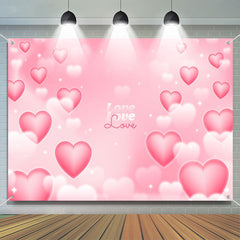 Lofaris Dreamlike Pink White Hearts Valentines Day Backdrop