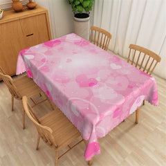 Lofaris Dreamlike Valentines Pink Heart Rectangle Tablecloth