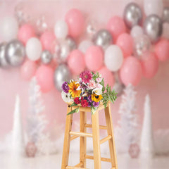 Lofaris Dreamy Balloons Girls Birthday Cake Smash Backdrop