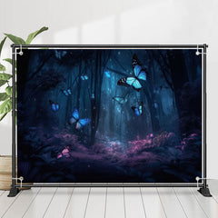 Lofaris Dreamy Forest Purple Leaf Butterfly Spring Backdrop