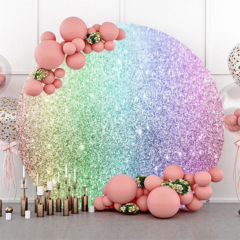 Lofaris Dreamy Glitter Rainbow Circle Birthday Backdrop