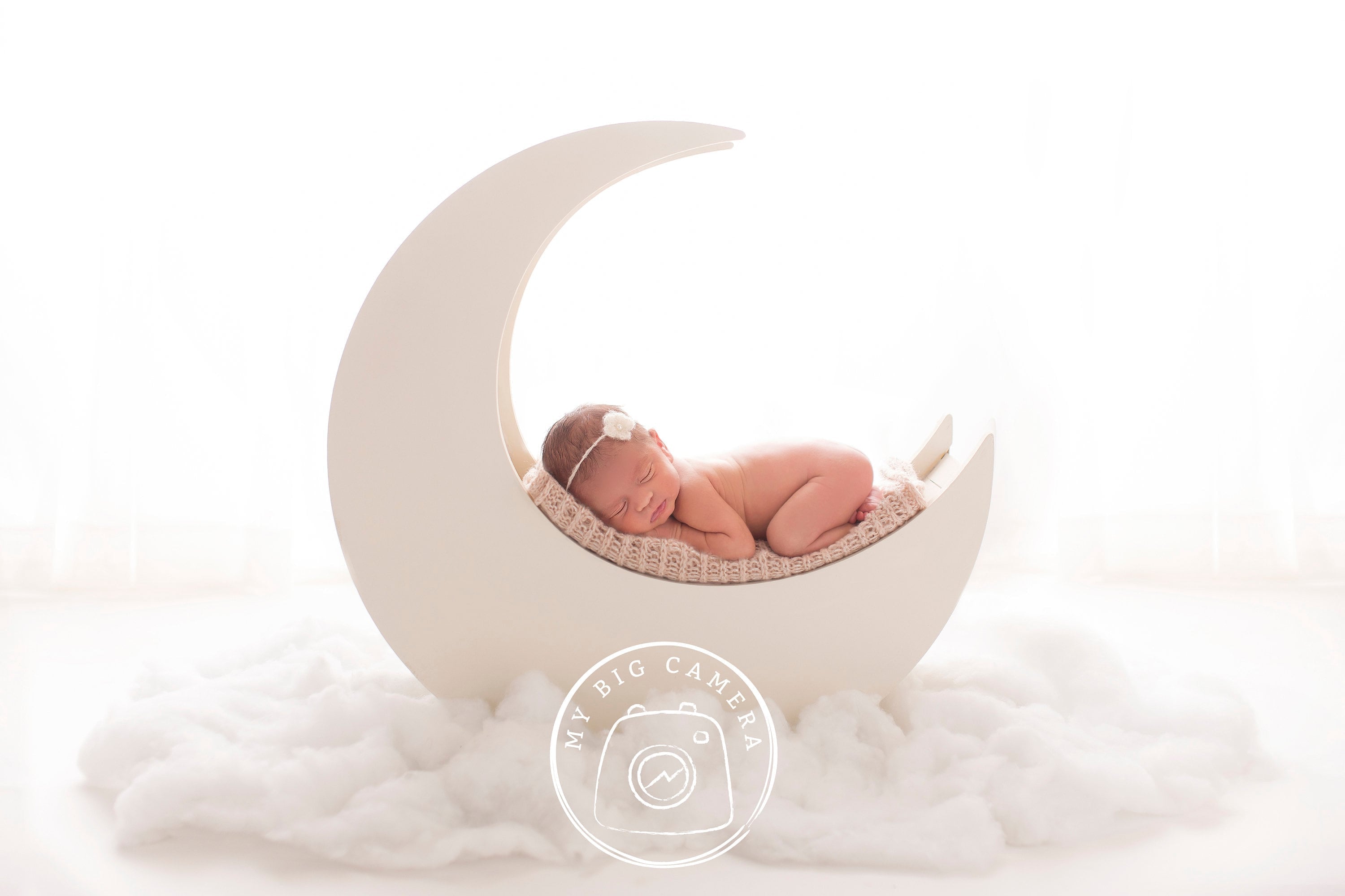 Lofaris Dreamy Moon Backlit White Cloud Newborn Backdrop For Portrait