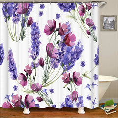 Lofaris Dreamy Purple Lavender Decorative Shower Curtain