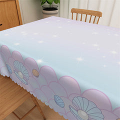 Lofaris Dreamy Purple Mermaid Pearl Girls Party Tablecloth